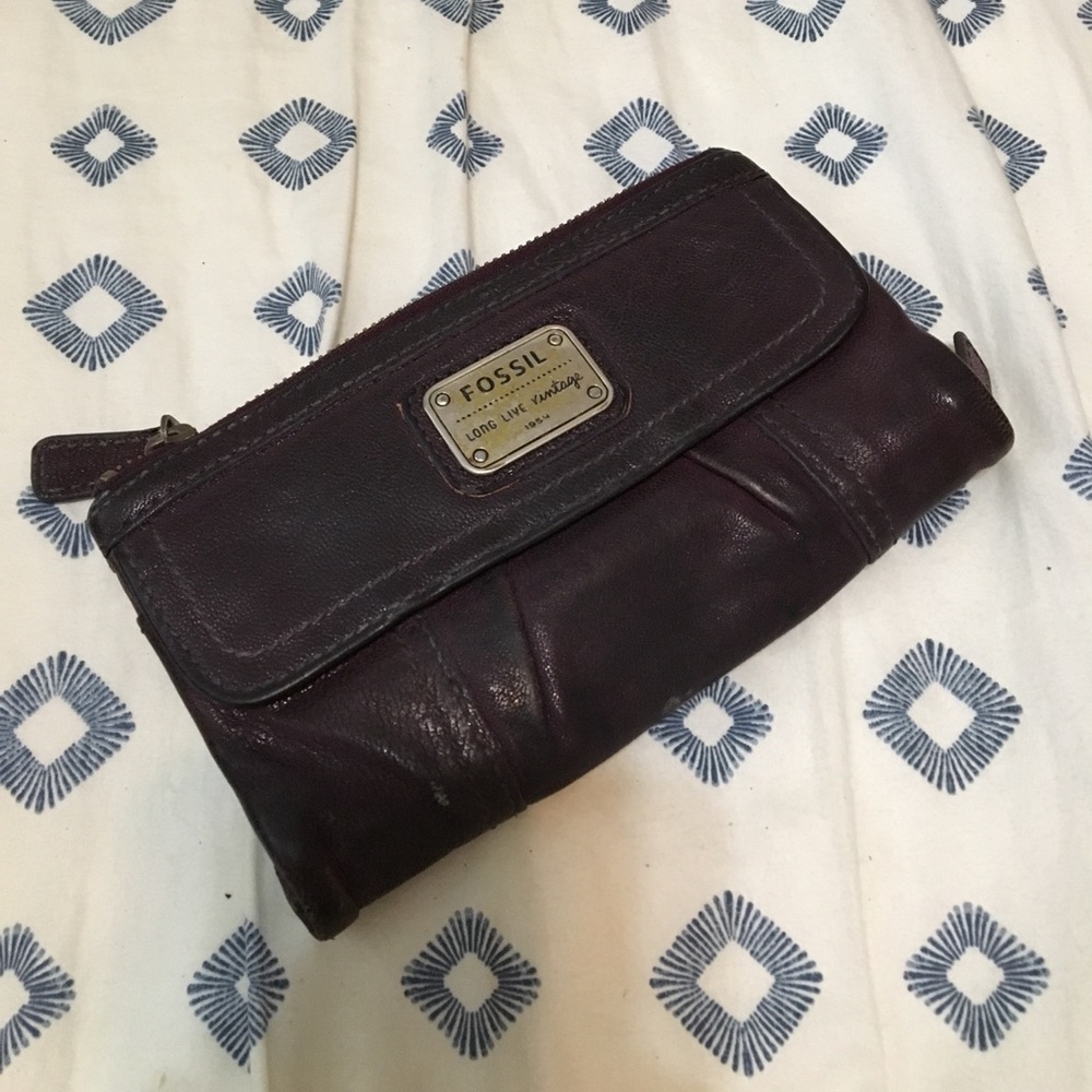 Purple fossil wallet